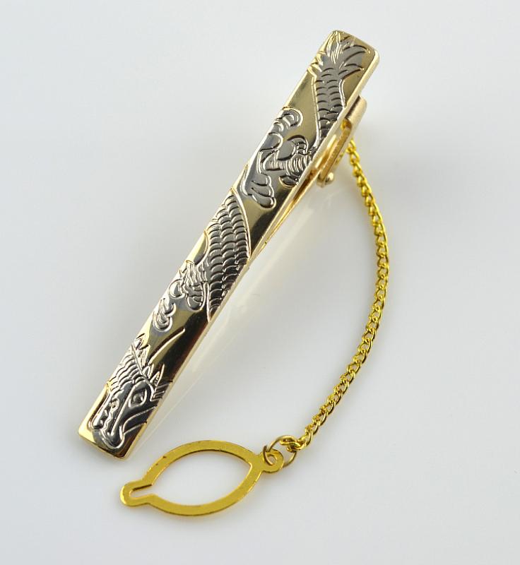 ネクタイピン メンズ ビジネス 高級 メンズ ネクタイ ピン 金色の 中国 龍 ギフト ボックス