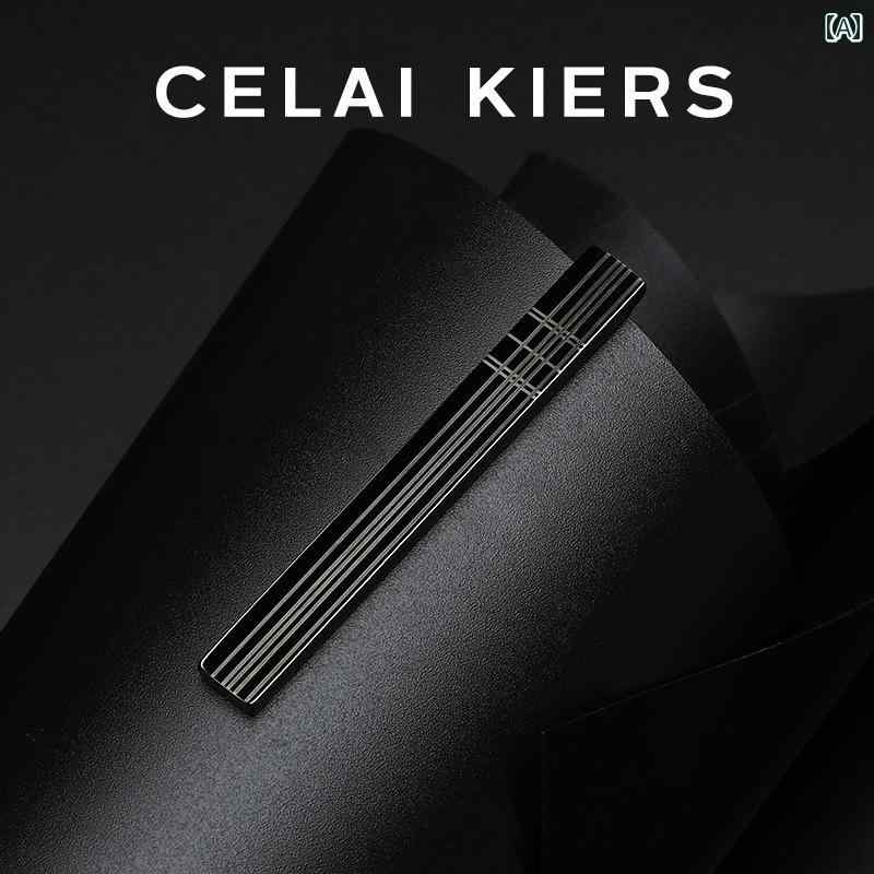 ネクタイピン メンズ ビジネス CELAI KIERS シンプル タイ クリップ 合金 ギフト ボックス 韓国 フォー..