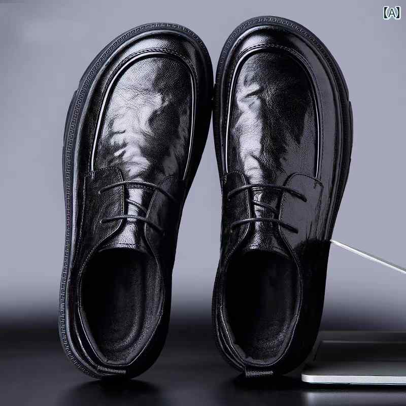メンズローファー シューズ メンズ トップ レイヤー 牛革 レザーシューズ 革 幅 広 足 ビッグ ヘッド ビジネス カジュアル メンズシューズ 秋 厚底 スリッポン ローファー