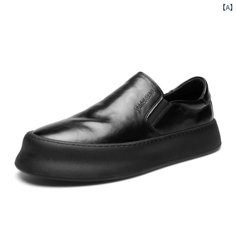 メンズローファー シューズ Padasso レザー ローファー メンズ 2024 ワン ステップ ブラック カジュアル レザーシューズ 軽量 シューズ 230996