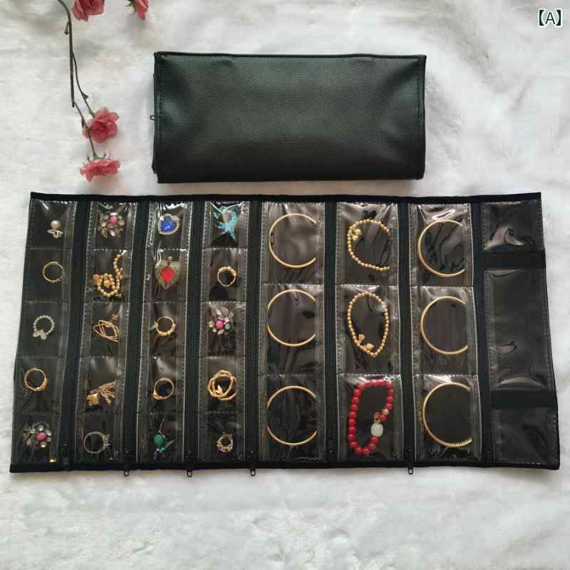 ジュエリー収納ボックス ジュエリー 収納 バッグ 高級 ハンドヘルド 多機能 ポータブル PU ネックレスジュエリー ロール