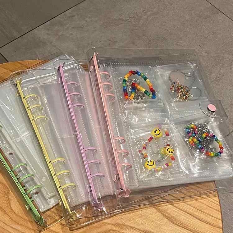 ジュエリー収納ボックス ジュエリー 収納 ブック リーフ 便利な PVC 密封 バッグ 女の子用 整理 酸化 防止 ネックレス イヤリング