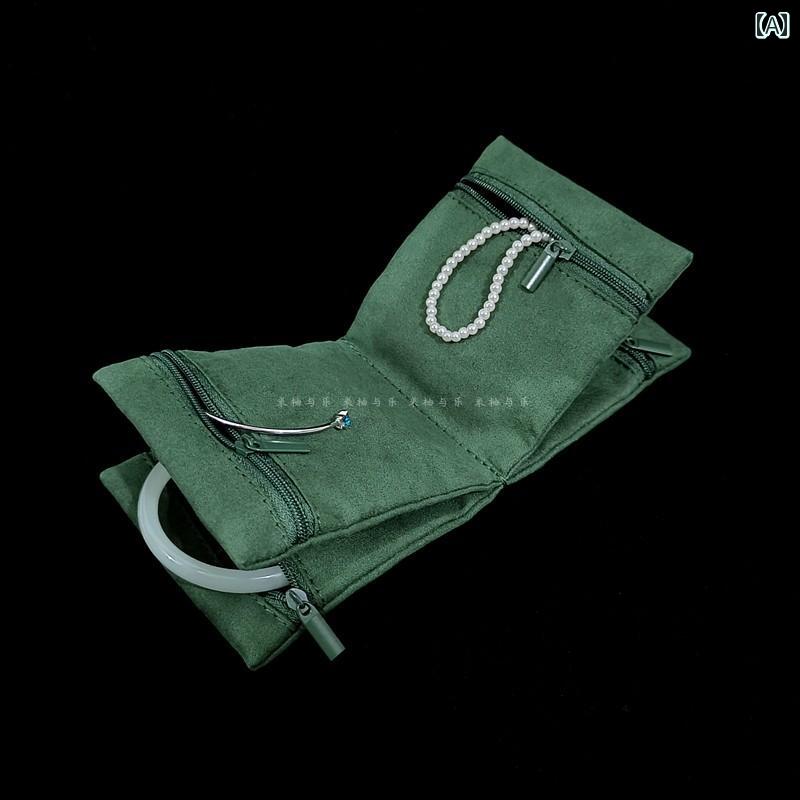 ジュエリー収納ボックス ポータブル ジュエリー 収納 バッグ 高級 折りたたみ 式 リングブレスレット ネックレス ペンダント 多層 旅行 ジッパー