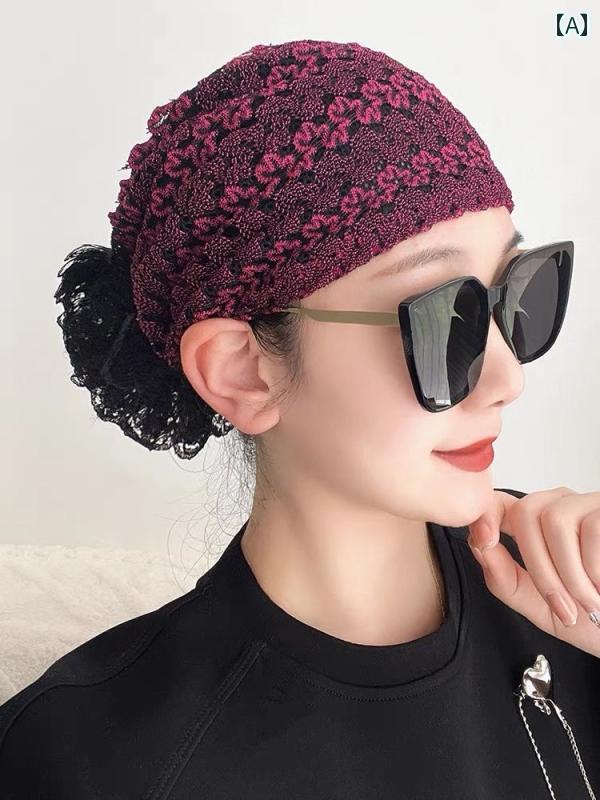 レディース ターバン ヘッドスカーフ 帽子 レディース ターバン ヘッドスカーフ 帽子 レース メッシュ..