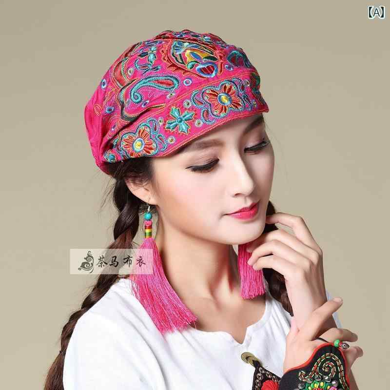 レディース ターバン ヘッドスカーフ 帽子 レディース ターバン ヘッドスカーフ 帽子 中国 民族 風 刺..