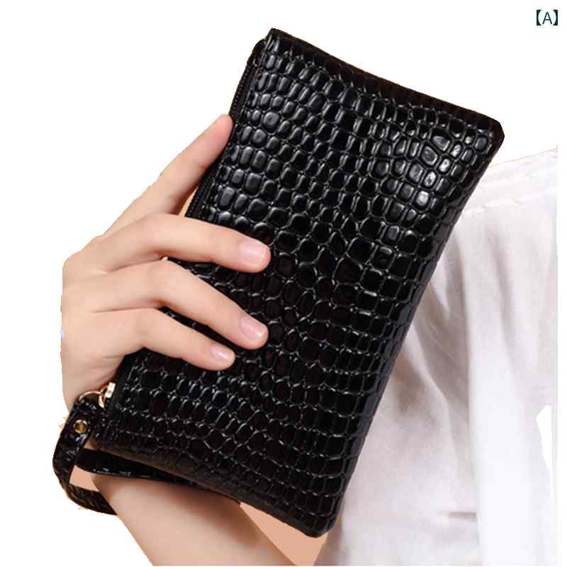 クラッチバッグ レディース な クロコダイル 柄の レディース 手持ち小銭入れ スマートフォン バッグ シンプル 小さい キー バッグは 6インチの スマートフォンを 収納 できます