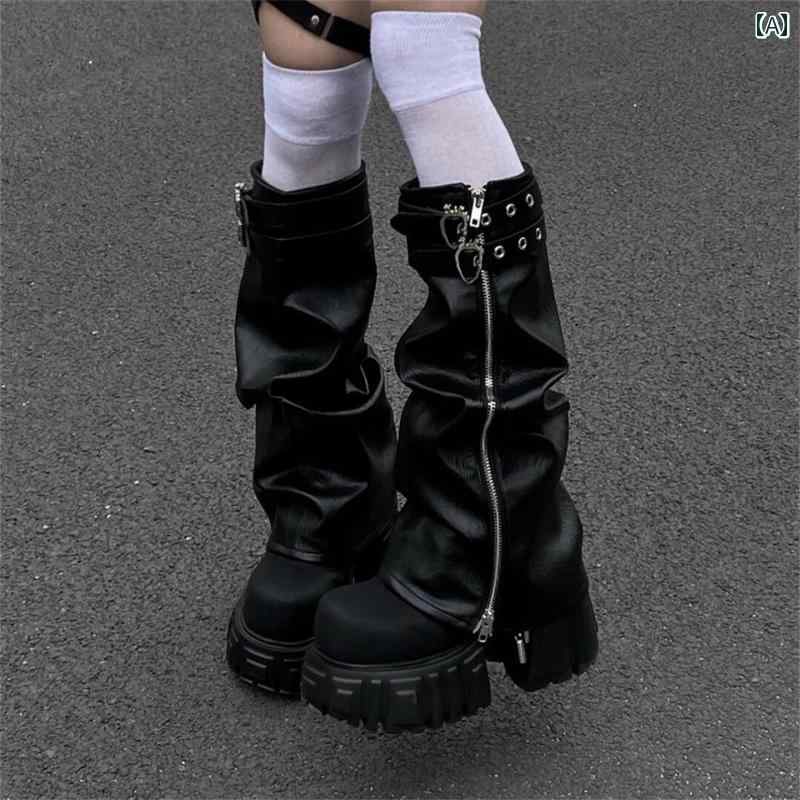 ロングブーツ レディース ミス タオ ホット ガール 取り外し 可能 トラウザー ブーツ レディース 2025 パイル ロング 小さい 厚底