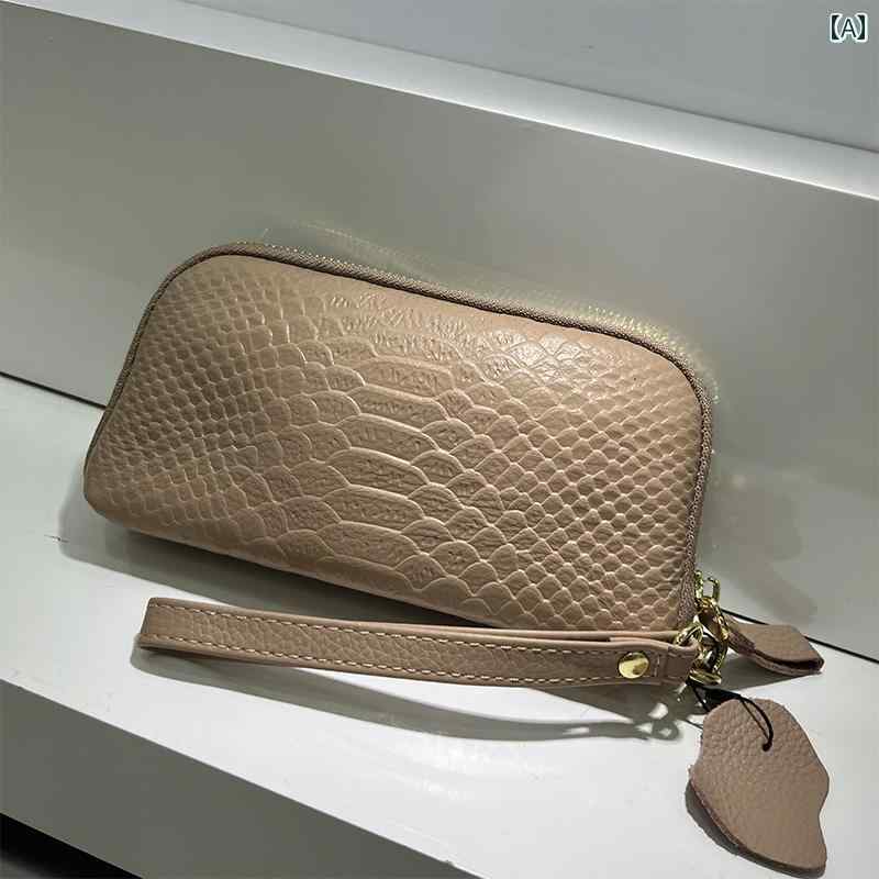 クラッチバッグ レディース 革 財布 レディース ロング 2024 ハンドバッグ クロコダイル 柄第一層 牛革 スマートフォン バッグ