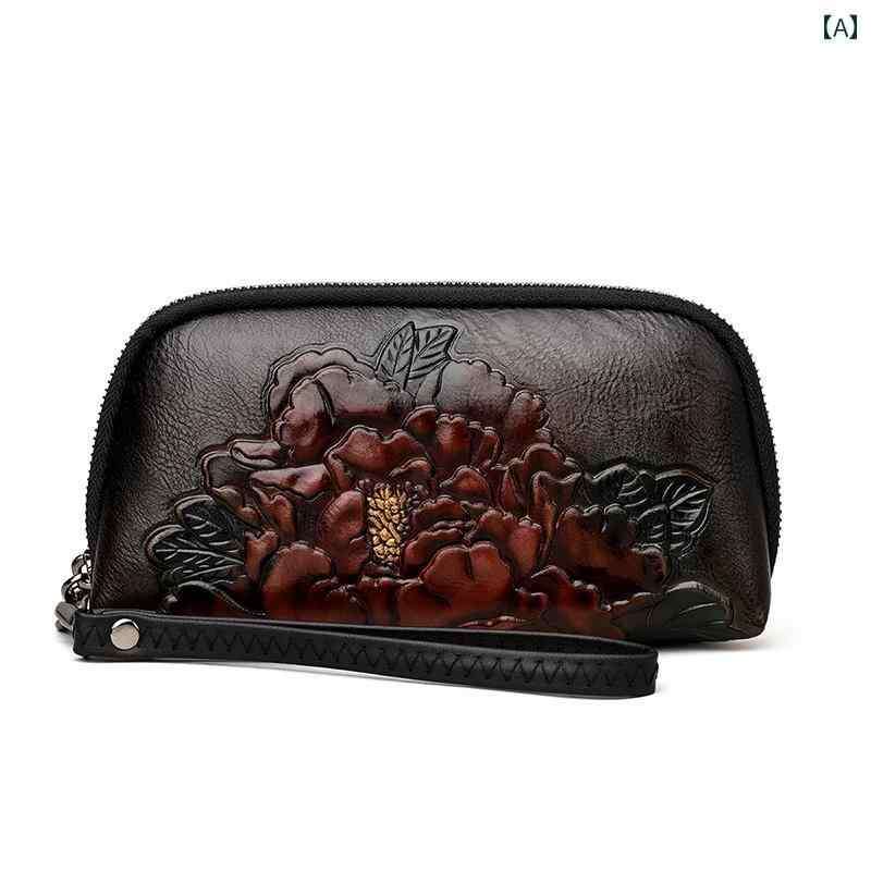 クラッチバッグ レディース 高級 牛革 三次元 エンボス ハンドバッグ大容量小銭入れ レディース 2024 ..