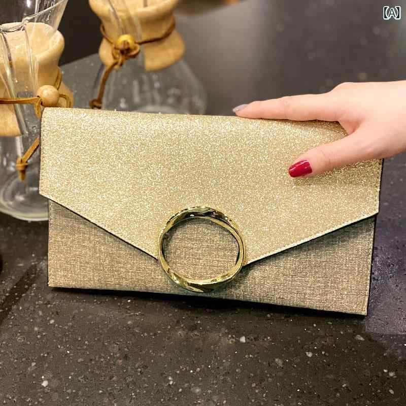 クラッチバッグ レディース リング 装飾 グリッター クラッチバッグ ファッション ワンショルダー クロス ボディ スモールバッグ 個性 ディナー パーティー 年次 会議 ドレス 女性