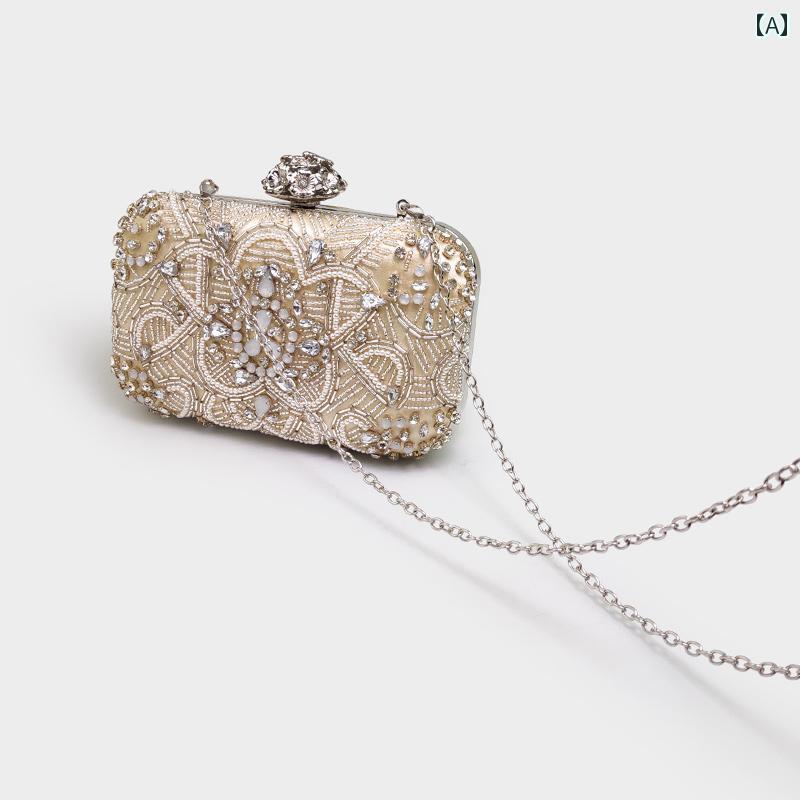 クラッチバッグ レディース バンケット ハンドバッグ レディース 小さい バッグ クラッチバッグ ラインストーン チャイナ ディナー イブニングドレス