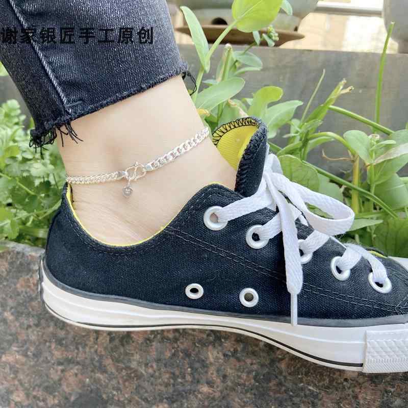 アンクレット メンズ Xiejia Silversmithの 99 スター リング シルバー ファッション シンプル アンク..