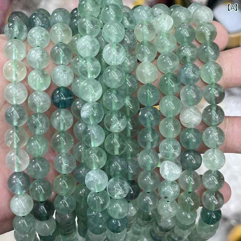 ビーズ DIY アクセサリー ビーズ DIY アクセサリー 412 mm グリーン 蛍 石 ラウンド ビーズ ルース 未完成 DIY ブレスレット ネックレス ジュエリーアクセサリー