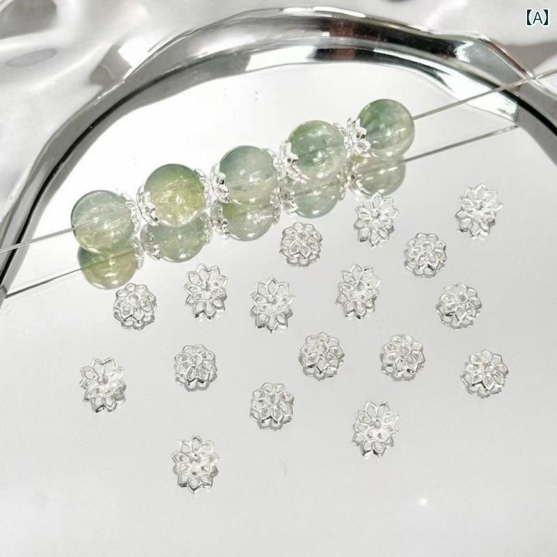 ビーズ DIY アクセサリー ビーズ DIY アクセサリー 明るい 銀 合金の 花の 蓮の ビーズ DIY ネックレスブレスレット スペーサー ジュエリー 素材