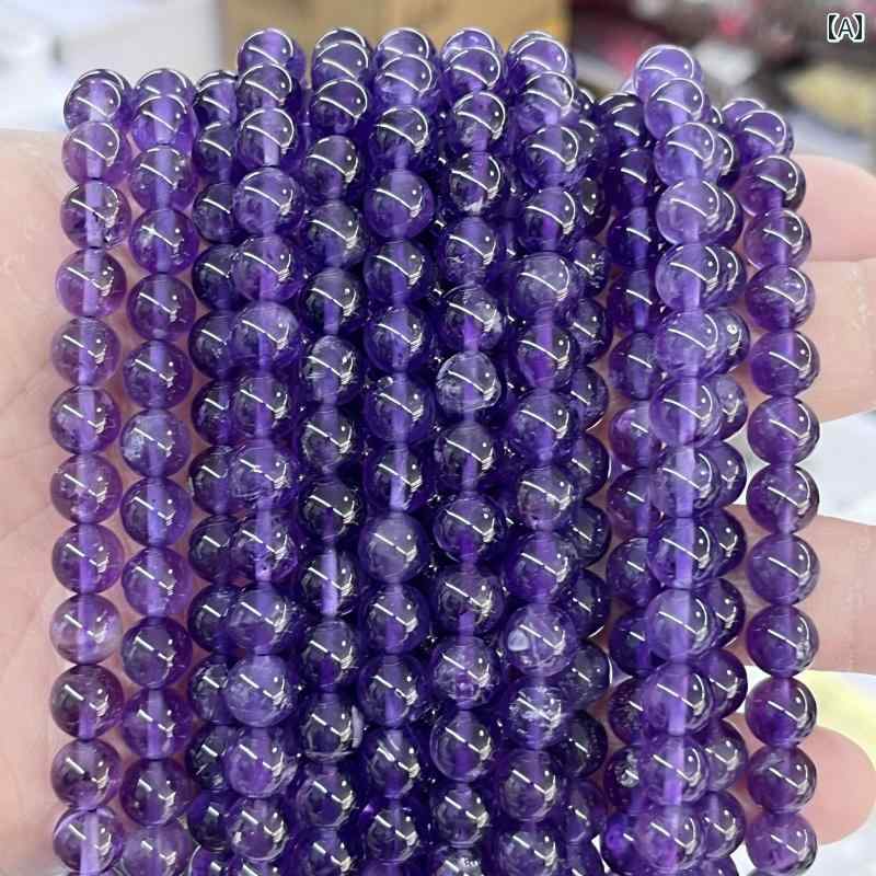 ビーズ DIY アクセサリー ビーズ DIY アクセサリー アメジスト 7 A グレード 石 ラウンド ビーズ ルース 半 製品 DIY ブレスレット ネックレスジュエリー アクセサリージュエリー