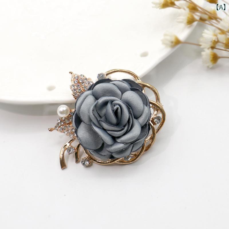 ブローチ コサージュ アクセサリー ハイエンドの 花の ブローチ レディース アクセサリー 雰囲気の ある さわやか コート ピン カーディガン エレガントな ...