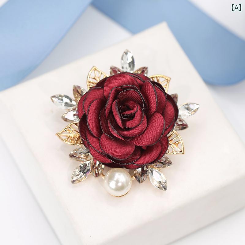 ブローチ コサージュ アクセサリー 韓国 森 風 生地 フラワー ブローチ 女性用 コサージュ 高級 コート ピン カーディガン ボタン ファッション アクセサ...