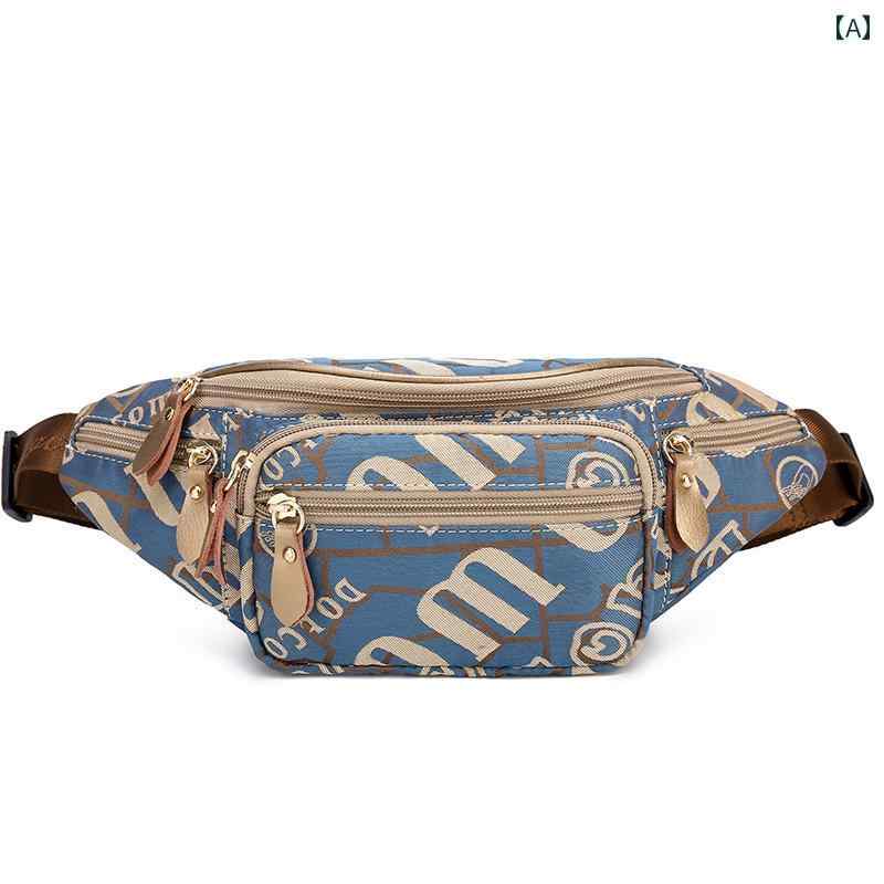 ウエストバッグ レディース ファッション 馬場 馬術と アメリカ キャンバス 小さい バッグ 多層 ジッパー カジュアル オックスフォード 布 スポーツ ウエスト YB 2