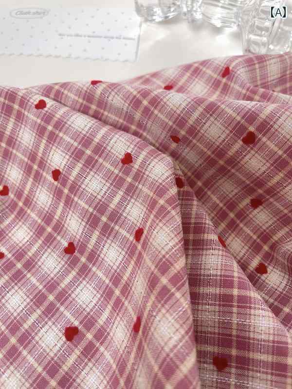 生地 DIY 韓国 愛らしい フロッキング チェック 柄 生地 ドレス シャツ スカート パジャマ 子供服 DIY ヘア リング 婦人服