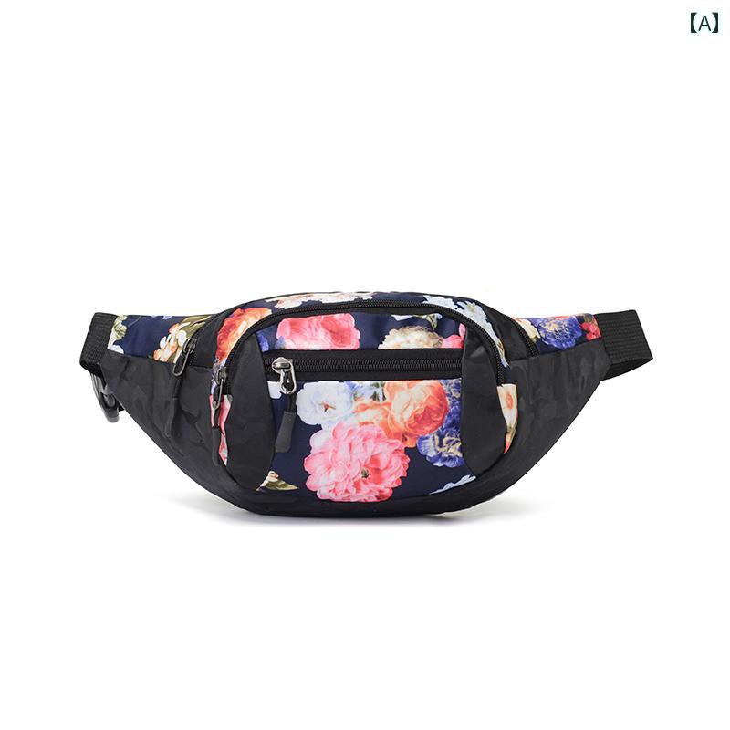 ウエストバッグ レディース ファッション 女性 おばあちゃん 高齢者 な 軽量 プリント 生地小 花柄 ウエスト バッグ スマートフォン 旅行 チェスト