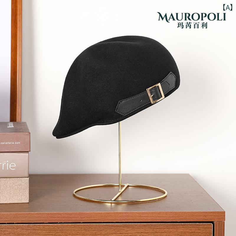 ベレー帽 レディース 秋冬 ウール ベレー 帽 レディース 秋冬 ブラック レトロ ピーク キャップで エレ..