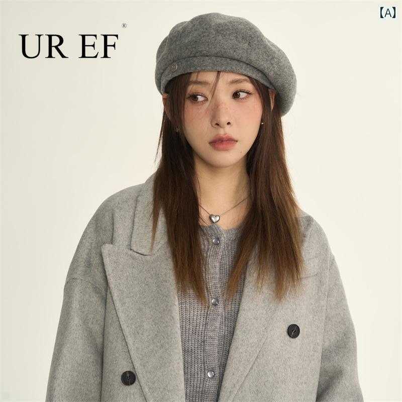 ベレー帽 レディース 秋冬 UR EF ベレー 帽 レディース 2024 帽子 前方 冬 画家 春秋 キャスケット