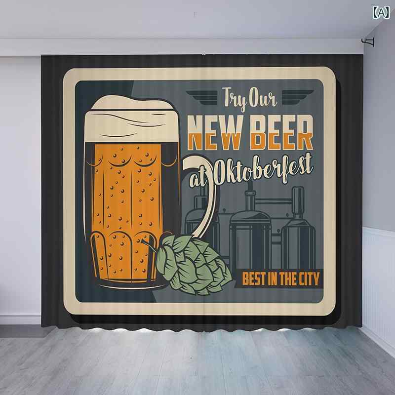 ハーフカーテン ショートカーテン と アメリカ レトロ カーテン ノスタルジックな ビアホール レイアウ..