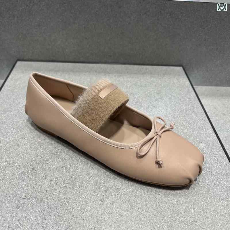 女性用 フラット シューズ CHERLTE &ampamp KHLLT 25 冬 7091 レディース フラット ボウ メリージェーン シューズ バレエ