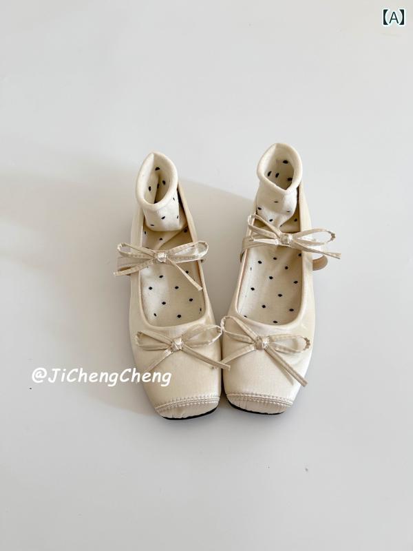 女性用 フラット シューズ レディース 2025 春秋 スクエアトゥと 身長 アップの フレンチ フェアリー 風 バレエ シューズ