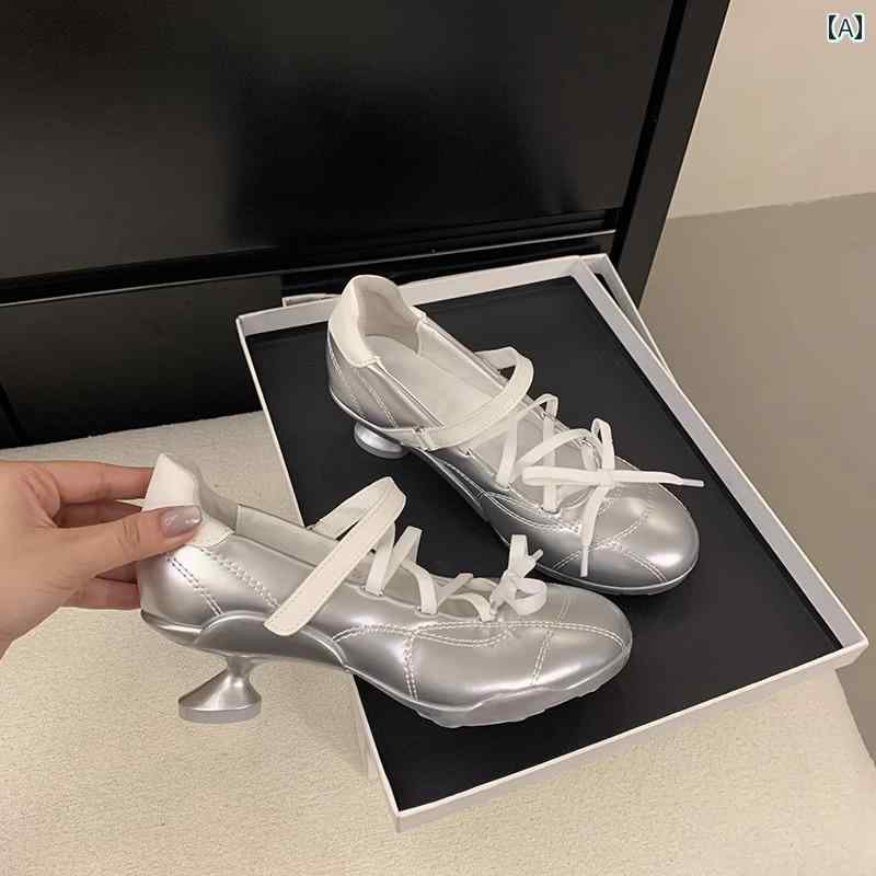 女性用 フラット シューズ のな バレエ ボウリング シューズ 女性用 2025夏用 蝶 ネクタイ 革 メリージェーン ハイヒール