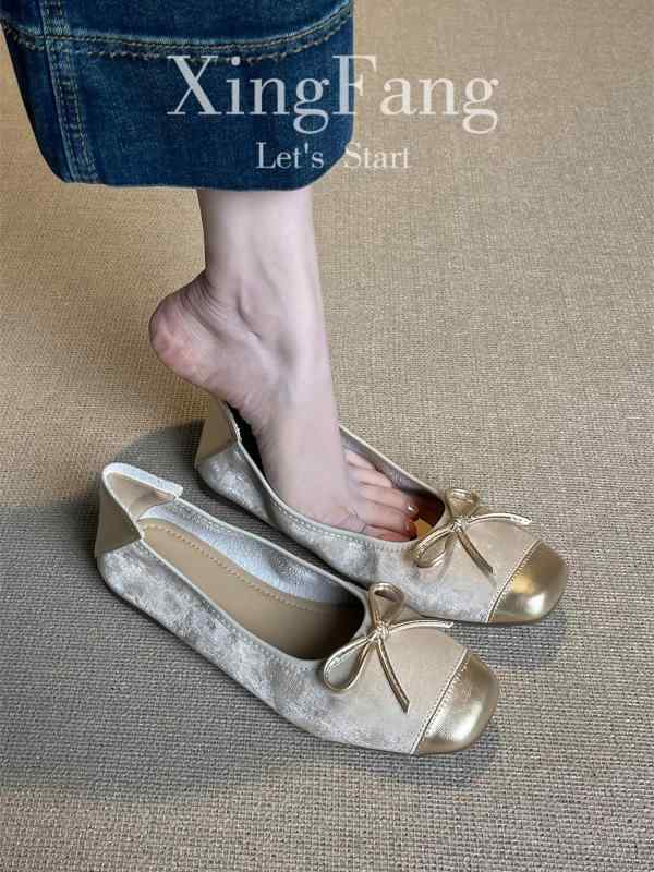 女性用 フラット シューズ 2025年 レディース フレンチ フラット スリッポン シューズ スカート 付き ..