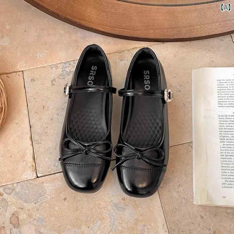 女性用 フラット シューズ シルバー フレンチ バレエ 浅い 口の ローヒール シングル シューズ レディース 2025 夏の スカート 付き JK フラット メリージェーン