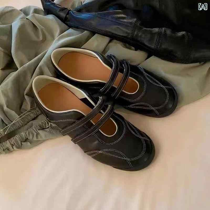 女性用 フラット シューズ 牛革 ソフトな 内側の 高さを 増す 女性用 フラット シューズ カジュアル スポーツ 機能 メリージェーン バレエ