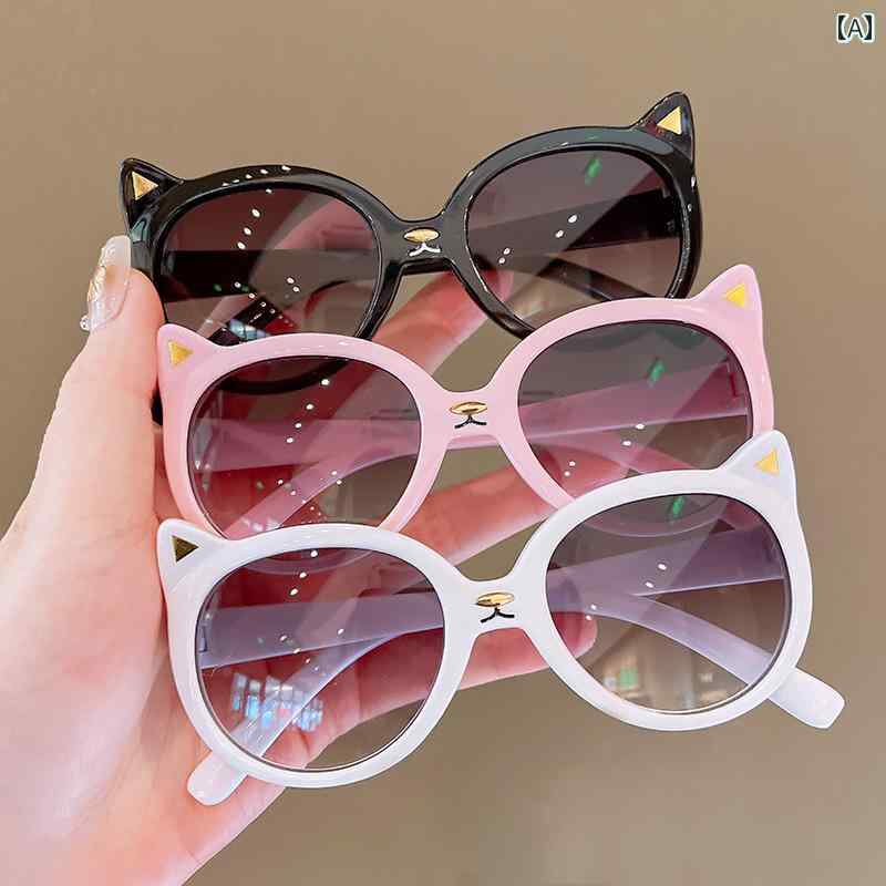 子供用サングラス かわいい 子供用サングラス かわいい 男の子 子供用 サングラス かわいい 子猫の 耳 女の子用の 日焼け防止と UV カット メガネ