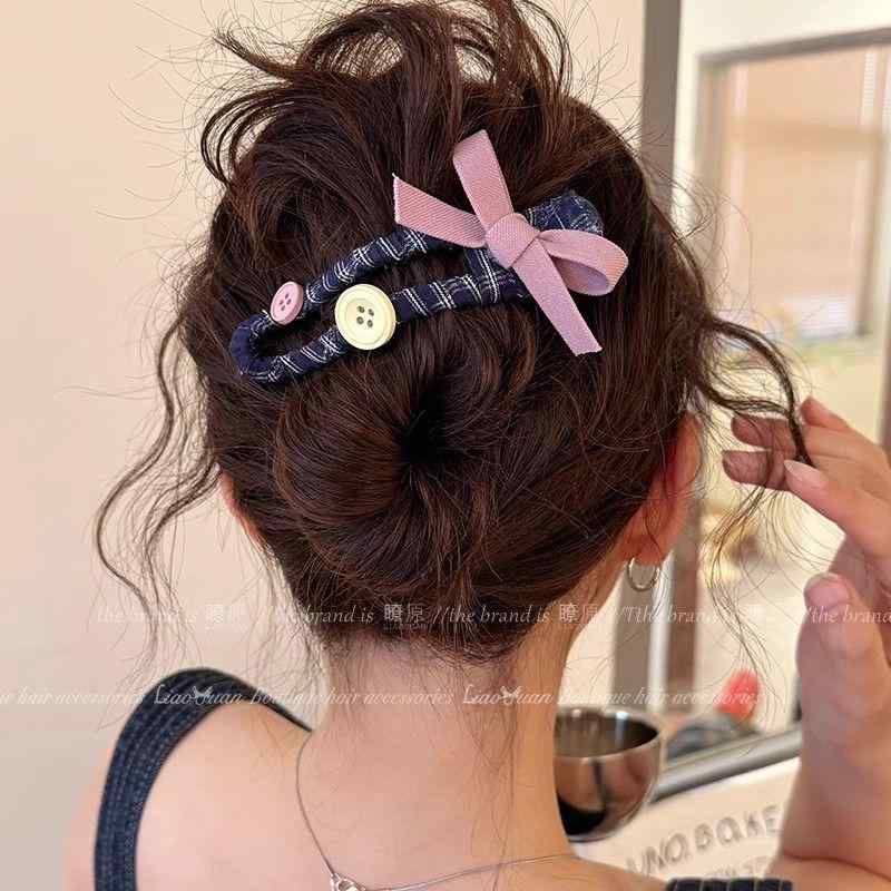 ヘアゴムバンド ヘアバン 韓国 蝶の ヘア ピン レディース後 頭部のお だんご ワンワード クリップ 高..