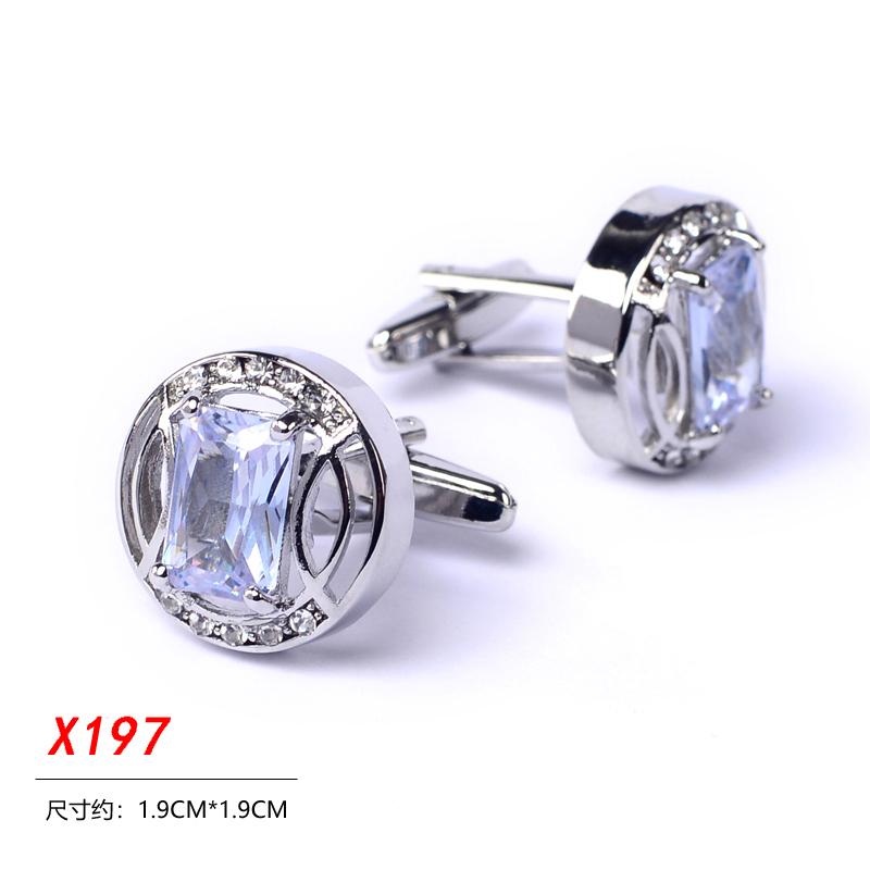 メンズカフスボタン Romguest シルバー 角 砂糖 ラインストーン フレンチ シャツ カフスボタン カフス ..