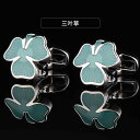 メンズカフスボタン カフス クローバー クリスタル エナメル スリーブ ネイル メンズ レディース フレンチ シャツ 男の子用 クリスマス プレゼント