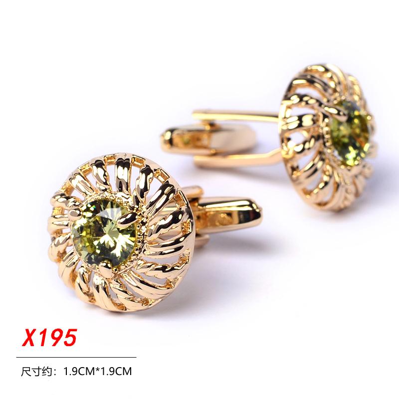 メンズカフスボタン ゴールド グリーン ラインストーン フラワー ホイール フレンチ シャツ カフスボタン カフス ネイルビジネス メンズ ネイル 新郎 結婚式