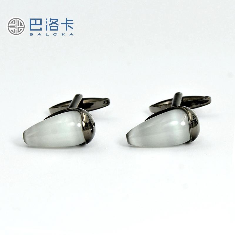 メンズカフスボタン ホワイト キャッツアイ カフリンクス 弾丸 ドロップ シェイプ メンズと レディースの フレンチ シャツ スリーブ ネイル ジェムストーン ...