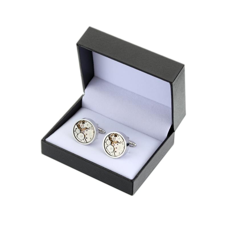 メンズカフスボタン 斬新な ムーブメント カフス メカニカル パンク ギア ノン フレンチ メンズ ギフト ボックス