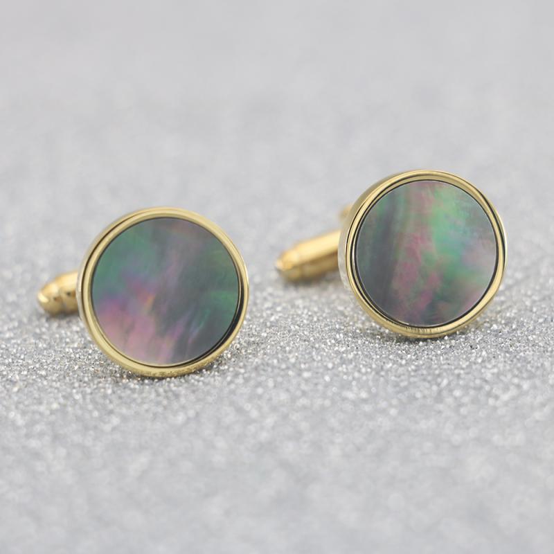 メンズカフスボタン ファッション シンプル ラウンド ナチュラル ホワイトシェル カフスボタン メンズ レディースの フレンチ シャツ カフス シルバー カフ ...