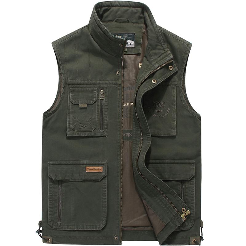 アウトドアベスト マルチ ポケット ベスト メンズ 春秋 綿 カジュアル ウエスト コート フィッシングベスト ジャケット