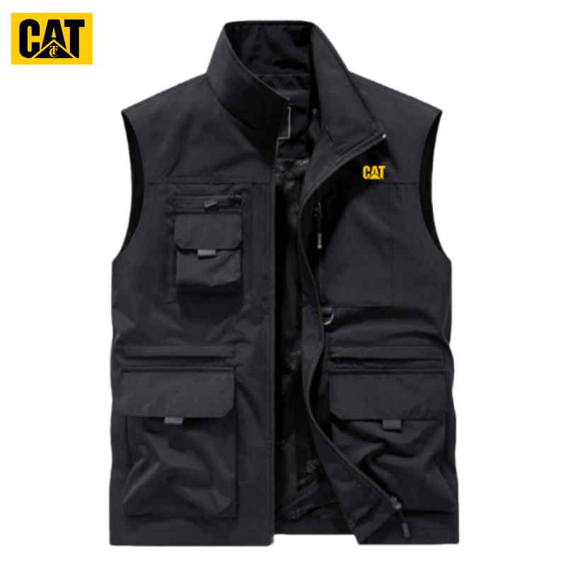 アウトドアベスト メンズ アウトドア 大きいサイズ 作業着 ベスト 春秋 CAT / Carter ウエスト コート マルチ ポケット スポーツ