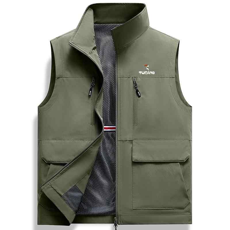 アウトドアベスト ウッドペッカー ベスト メンズ マルチ ポケット 写真 撮影用 旅行用 薄手 フィッシングベスト 大きいサイズ ウエスト コート 速乾 ジャケ...