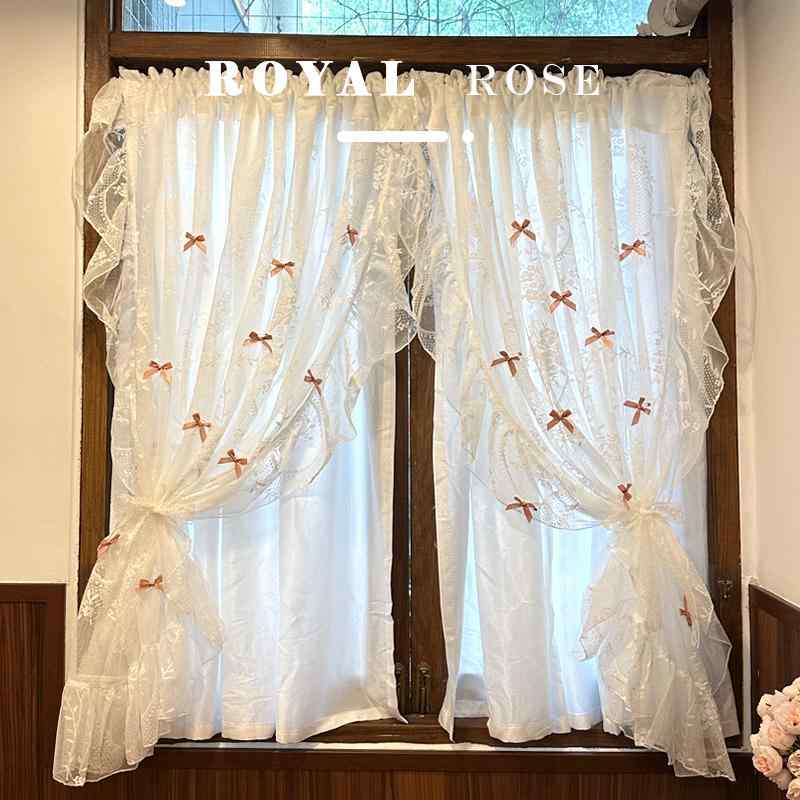 レース フレンチ ショートカーテン フランスの ロココ調 レース カーテン レトロ 田園 風 ドーパミン ..