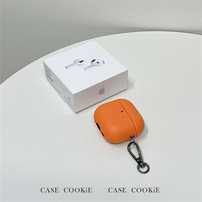 AirPods 保護ケース ライチ グレーン レザー Apple Airpods 4世代 イヤホン 保護 カバー ハードシェル ..