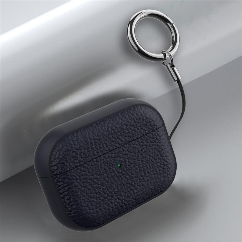 AirPods 保護ケース Apple AirPods第 4世代 シンプル ライチ グレーン レザー ビジネス AirPods Pro 2 ..