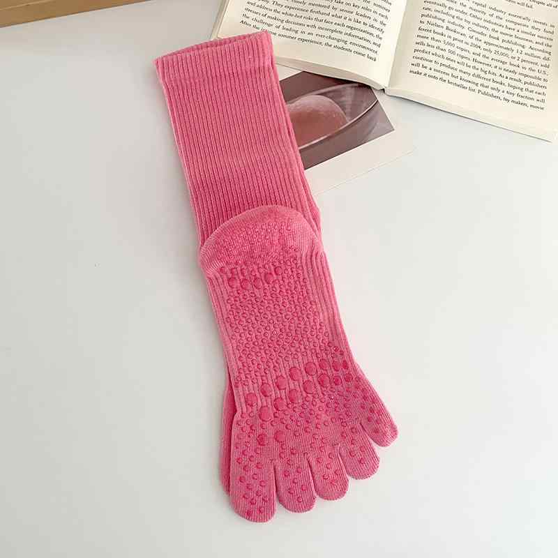 ヨガソックス 無地 ヨガ ソックス レディース 滑り止め プロ 5本 指 エアロビクス スポーツ ミドル ピラティス スペシャル ロング チューブ