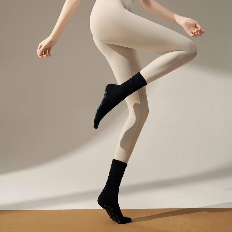 ヨガソックス 2025年 ミドル スタック ヨガ ソックス 滑り止め プロ 女性用 夏用 5本 指 ピラティス 専..