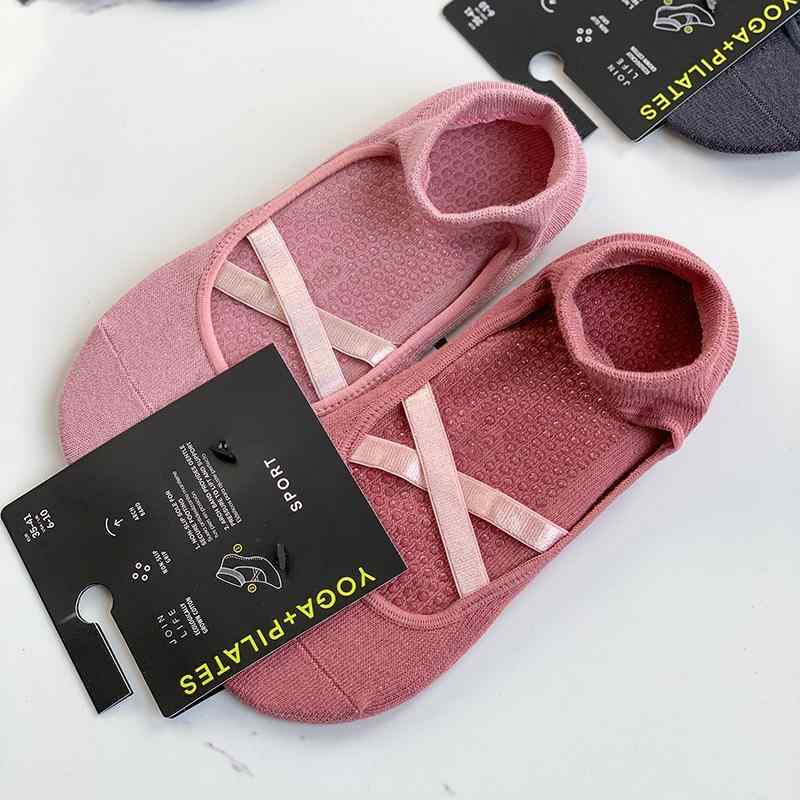 ヨガソックス スペイン 語の 2 足 組の レディース ヨガ スポーツ ピラティス ソックス 通気性の ある 吸汗性 コットン 滑り止め ホーム フロア